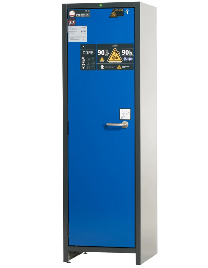 Asecos ION-CORE-90 CC.WDC lityum pil şarj dolabı, prizli